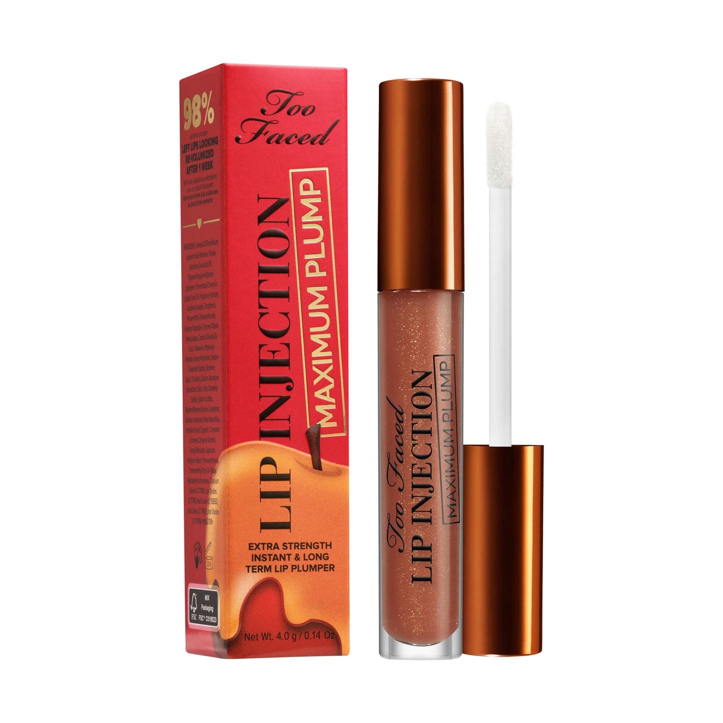 Too Faced Lip Injection Maximum Plump Caramel Apple.