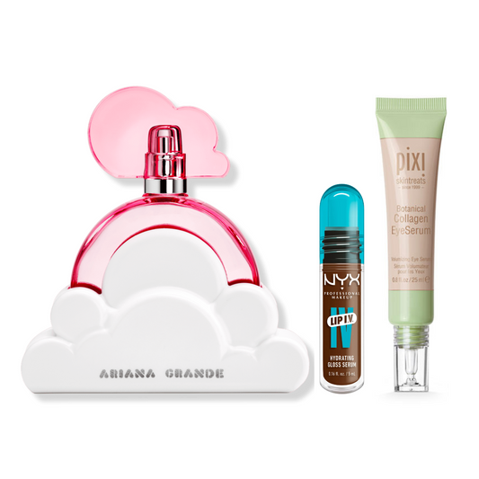 Kit Perfume Ariana Grande Cloud Pink + Nyx Lip IV + Pixi Collagen Contorno De Ojos.