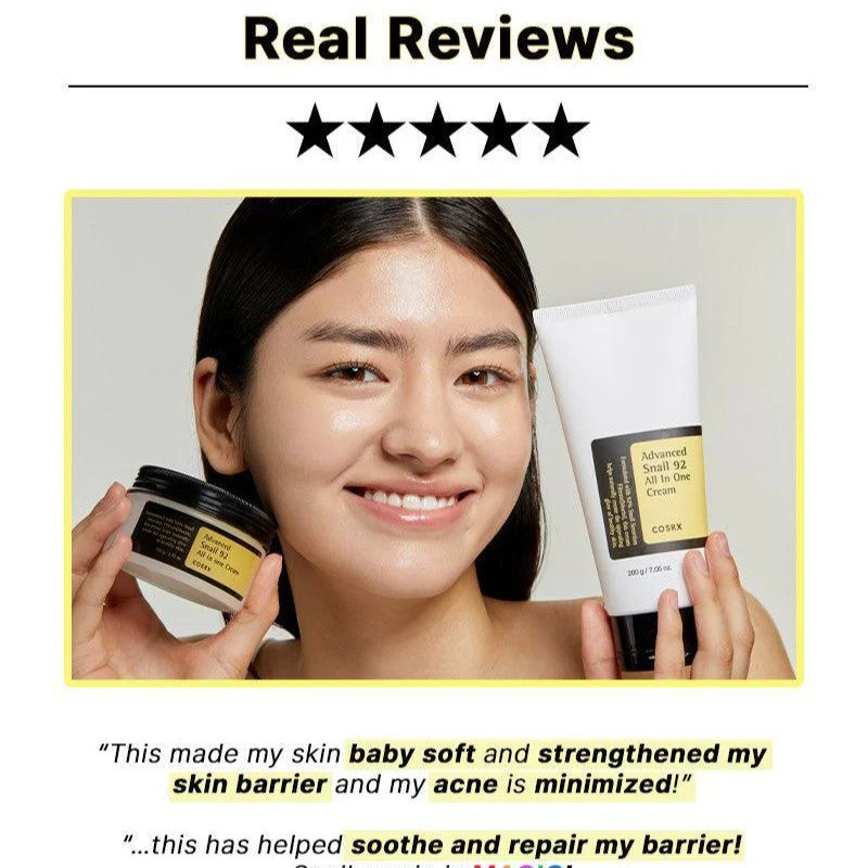 Cosrx Advanced Snail 92 Crema Reparadora De Hidratación Profunda.